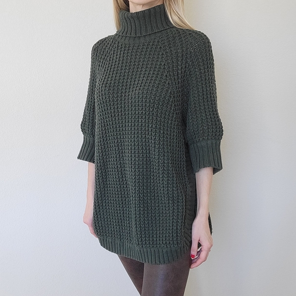 J. Crew Knitted Green Turtleneck Sweater Long Size S - Picture 7 of 7